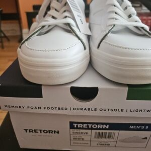 Tretorn Men's White Sneakers with Green Accents